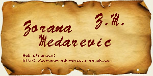 Zorana Medarević vizit kartica